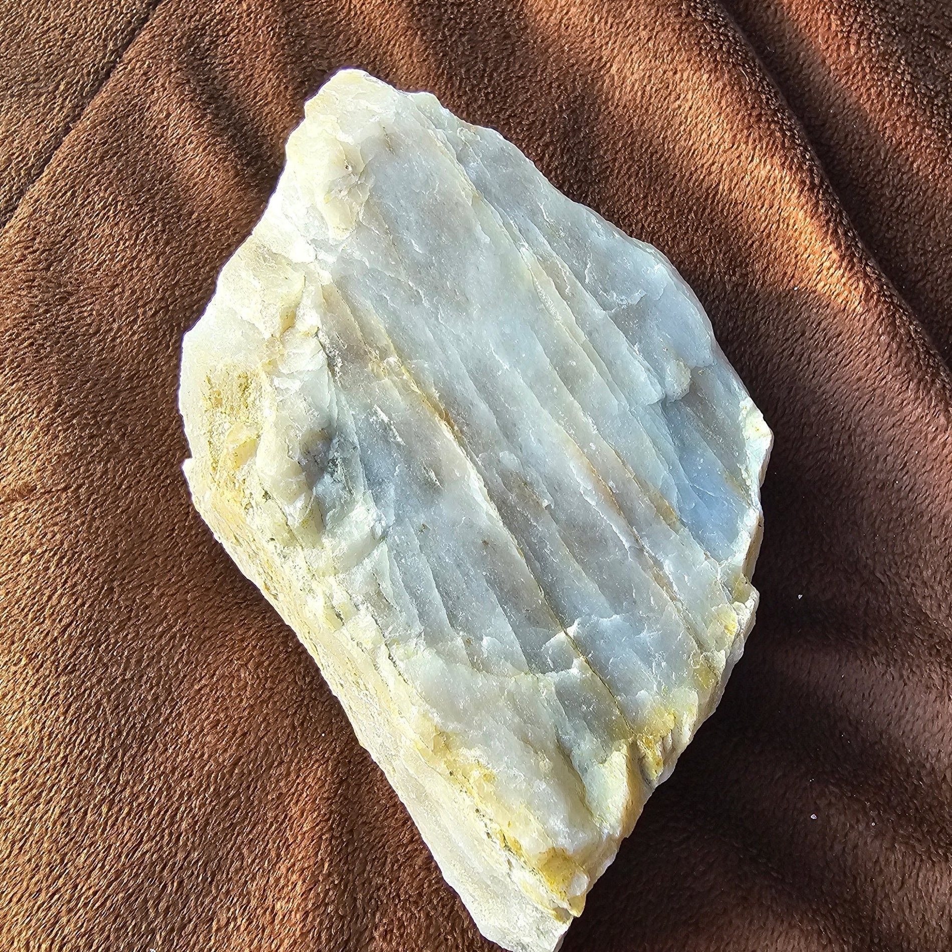 Striped Raw Milky Quartz Stone